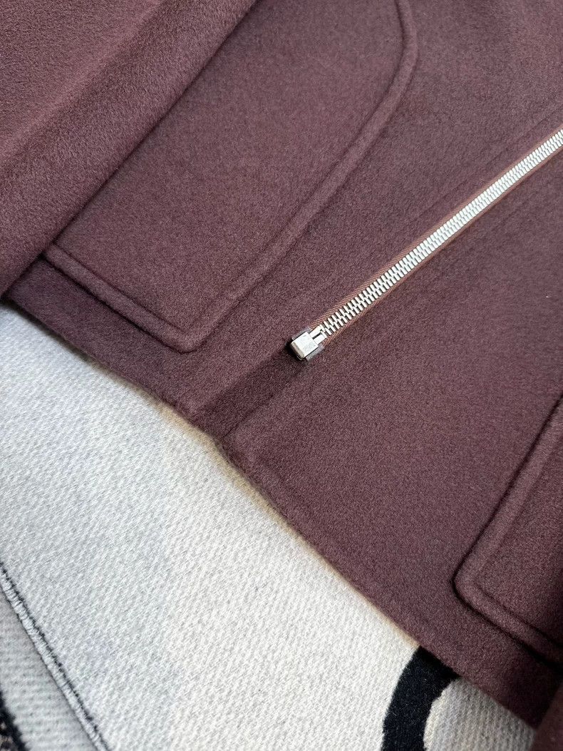 Hermes Hermes Burgundy Short Cashmere Coat Size M / US 6-8 / IT 42-44 - 4 Thumbnail