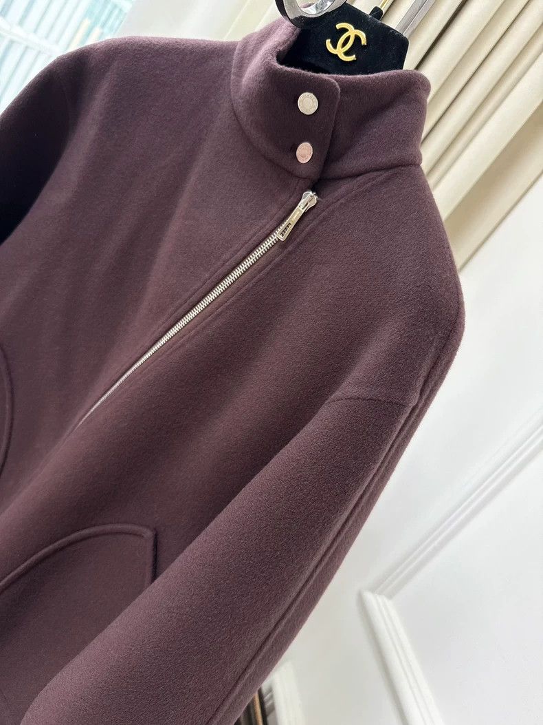 Hermes Hermes Burgundy Short Cashmere Coat Size M / US 6-8 / IT 42-44 - 3 Thumbnail