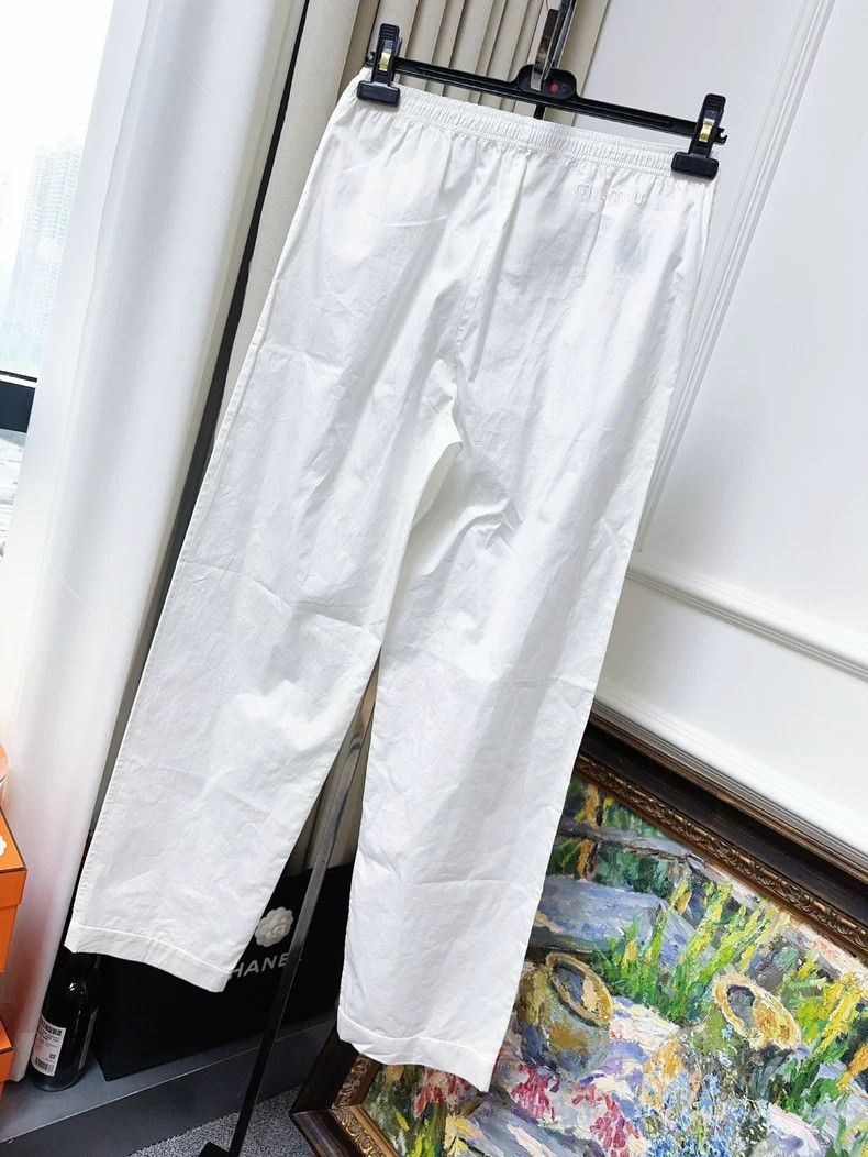 Miu Miu Miu Miu White Straight-Leg Pants Size 36" / US 14 / IT 50 - 2 Thumbnail