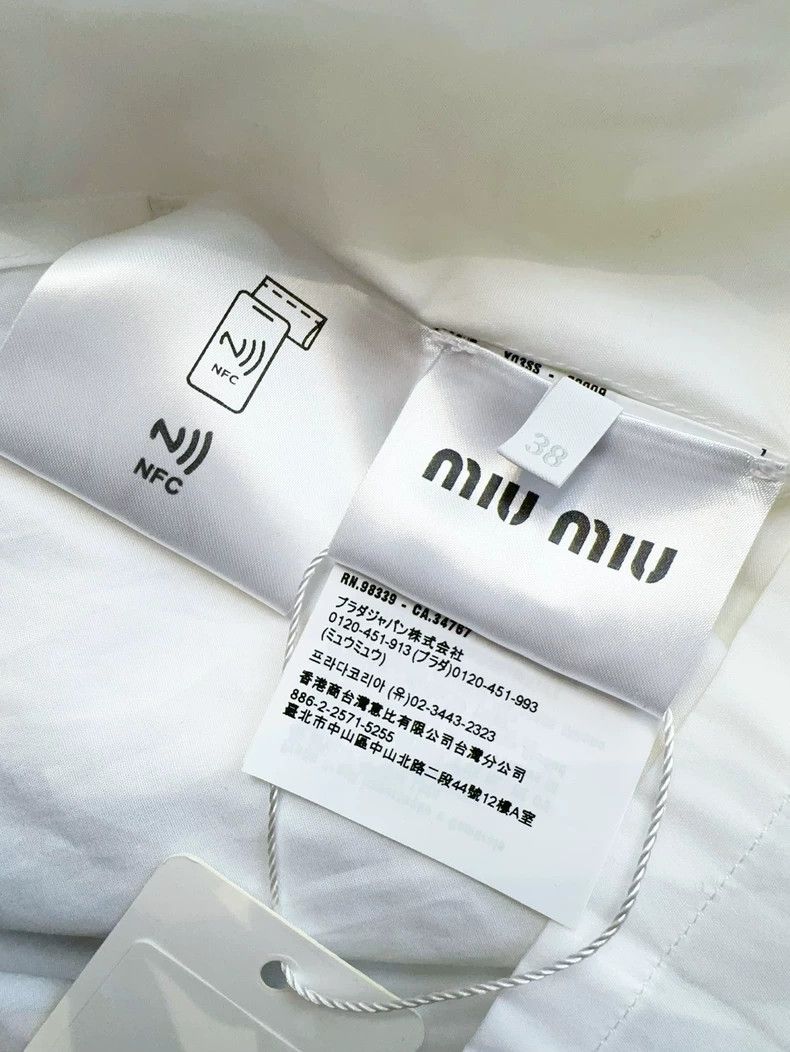 Miu Miu Miu Miu White Collar Long Sleeve Shirt Jacket Size M / US 6-8 / IT 42-44 - 6 Thumbnail