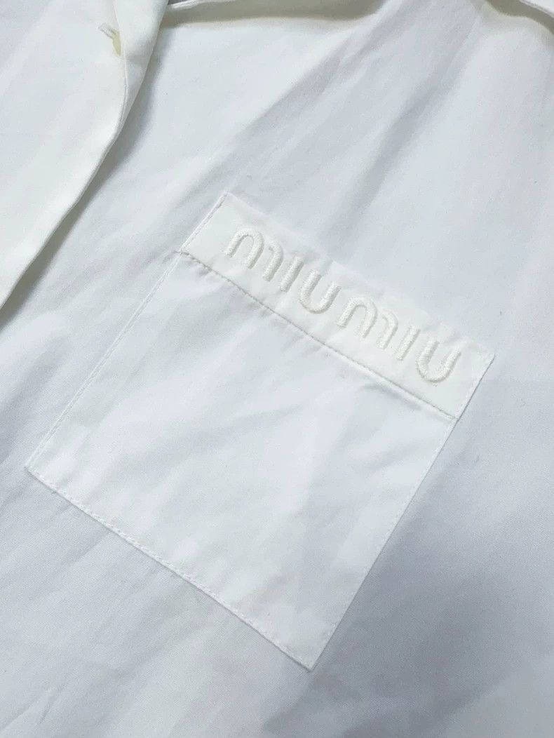 Miu Miu Miu Miu White Collar Long Sleeve Shirt Jacket Size M / US 6-8 / IT 42-44 - 5 Thumbnail
