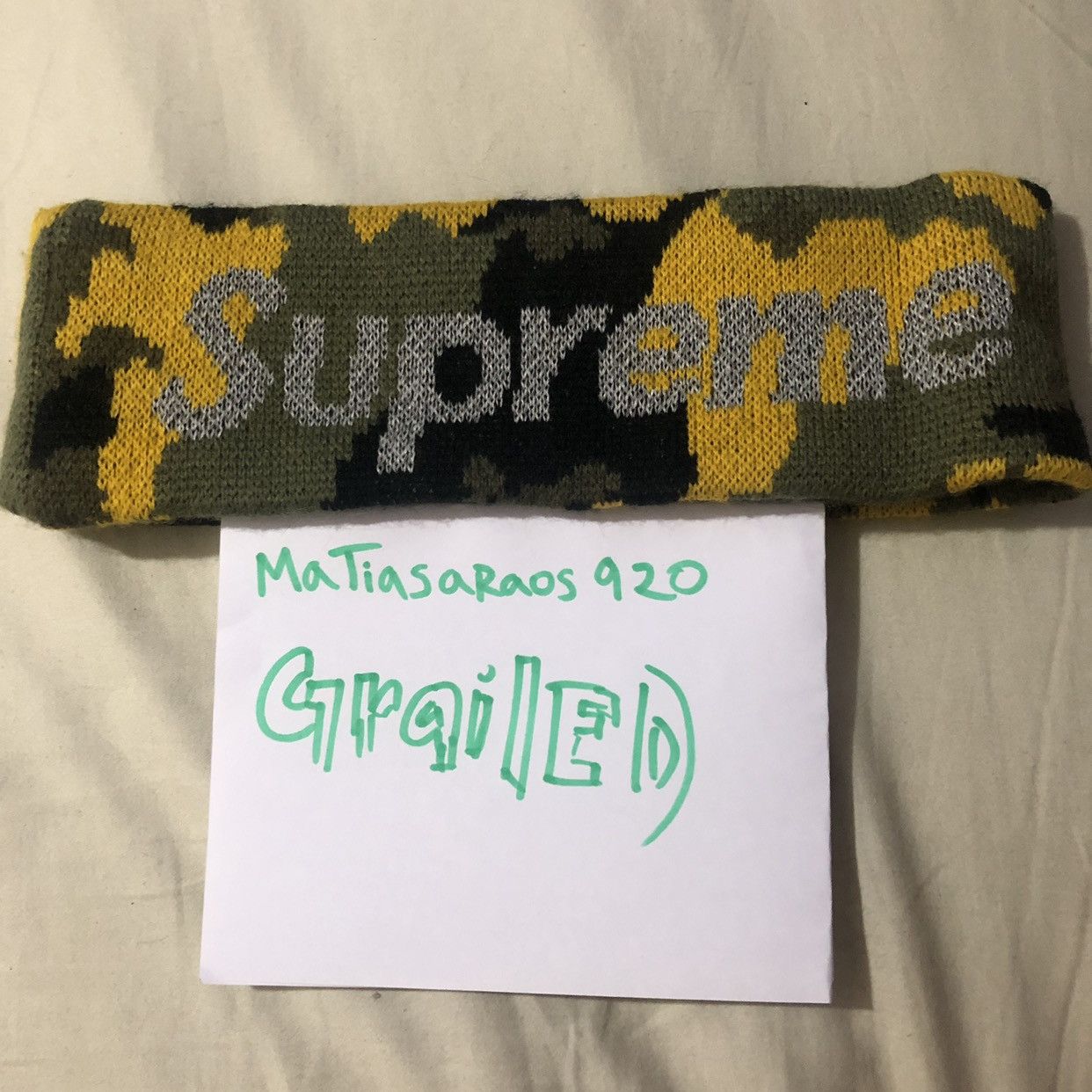 Supreme headband yellow outlet camo