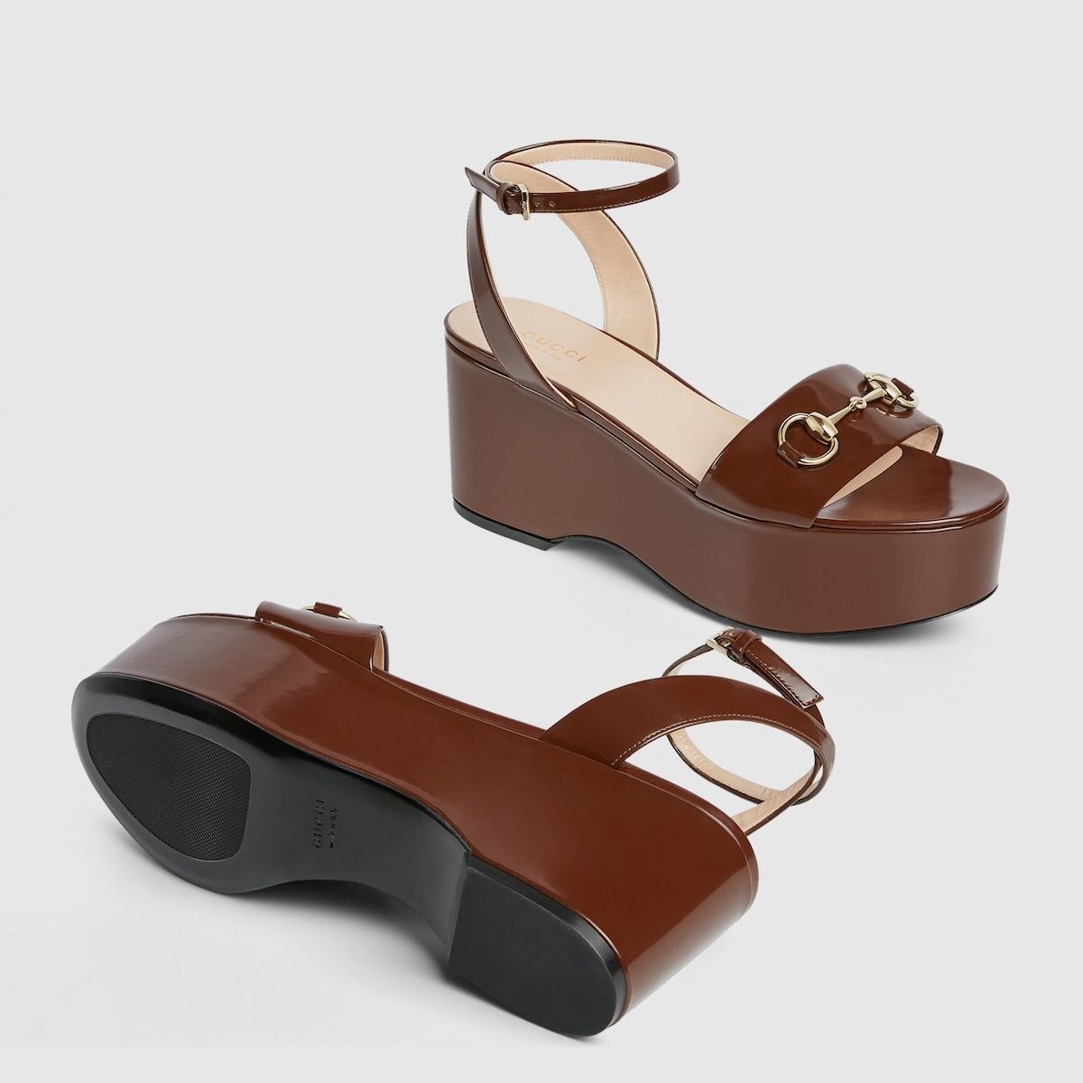 Gucci Gucci Horsebit Leather Platform Sandals SIZE 38.5 Size ONE SIZE - 4 Thumbnail