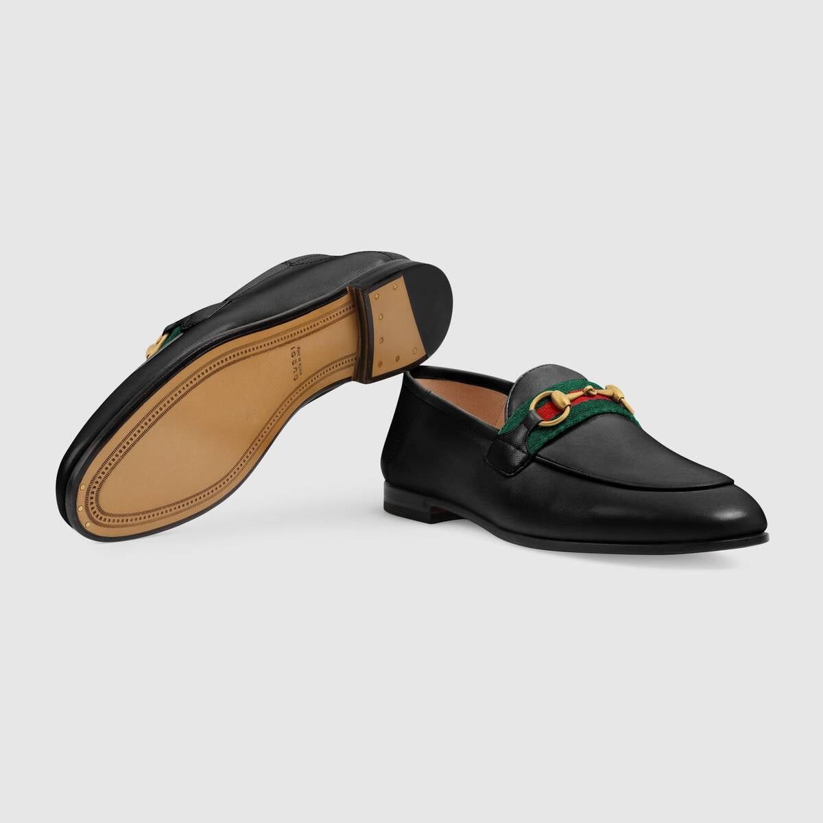 Gucci Horsebit Web Leather Loafers SIZE 41.5