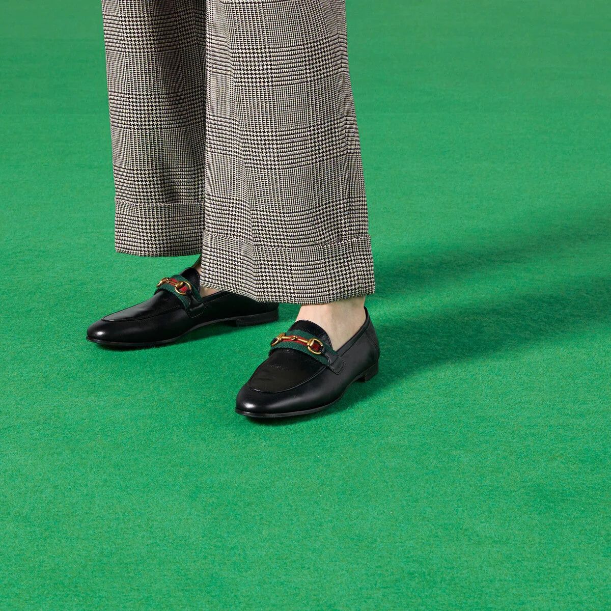 Gucci Horsebit Web Leather Loafers SIZE 41.5