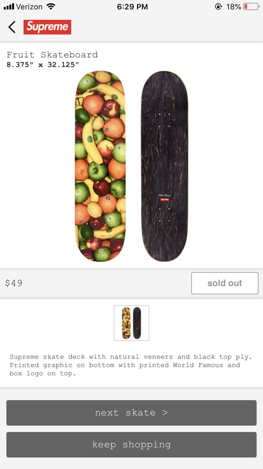Supreme fruit deck sales