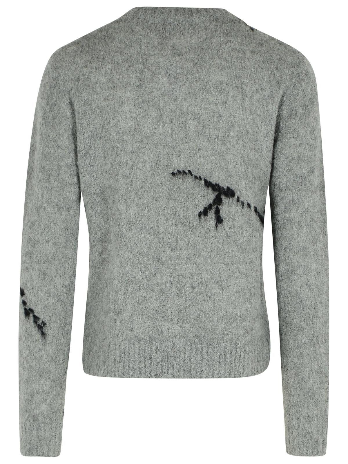 DRIES VAN NOTEN Grey Wool Blend Sweater