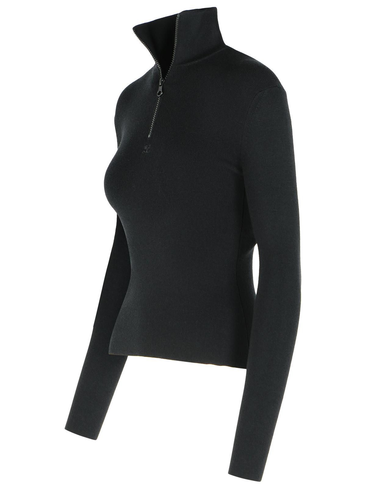 Courreges COURREGES Black Merino Wool Sweater Size S / US 4 / IT 40 - 2 Thumbnail