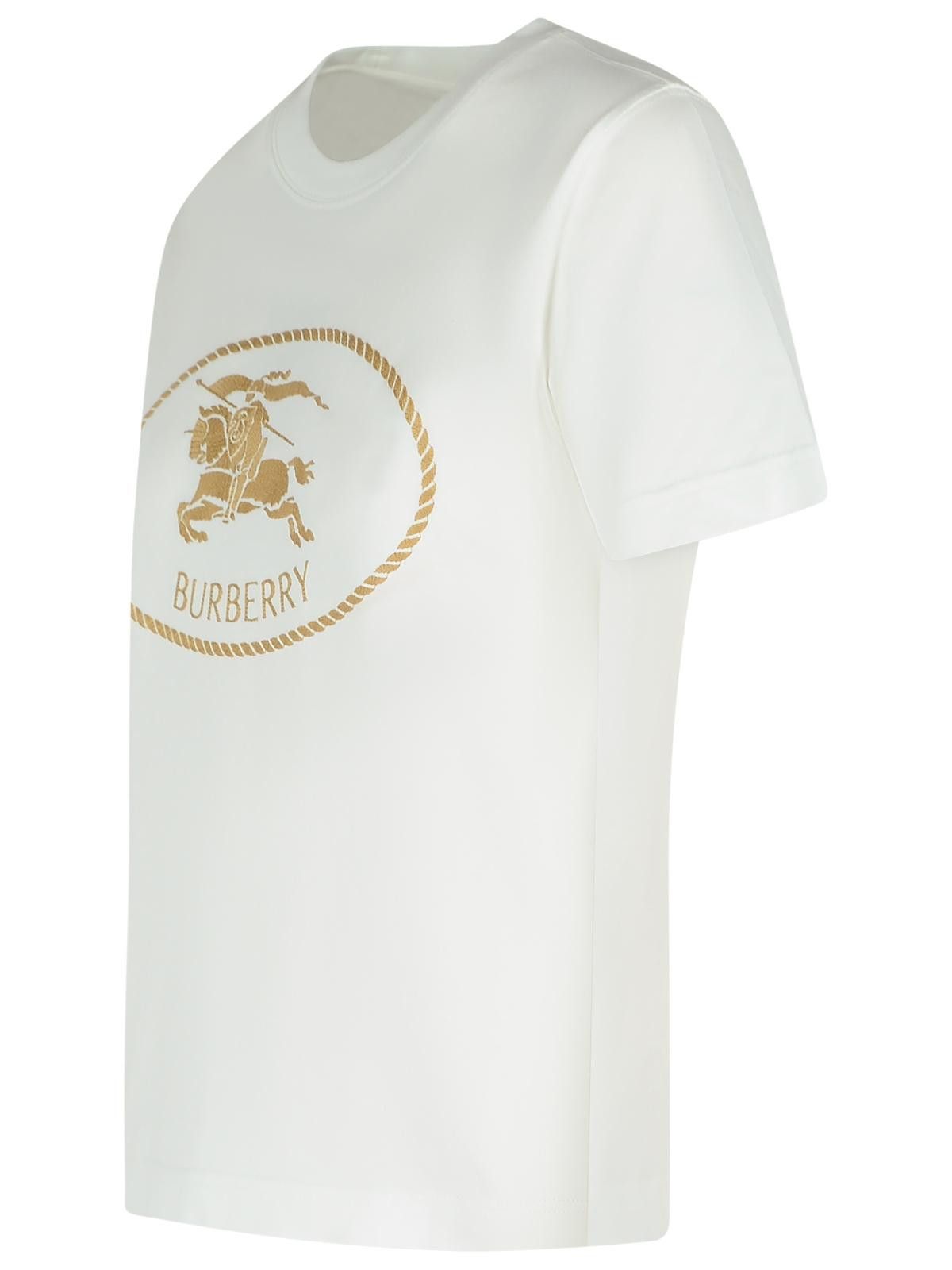 Burberry BURBERRY Ivory Cotton T-Shirt Size S / US 4 / IT 40 - 2 Thumbnail