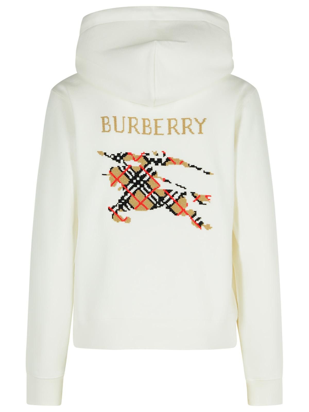 Burberry BURBERRY 'Harriet' Ivory Cotton Sweatshirt Size M / US 6-8 / IT 42-44 - 3 Thumbnail