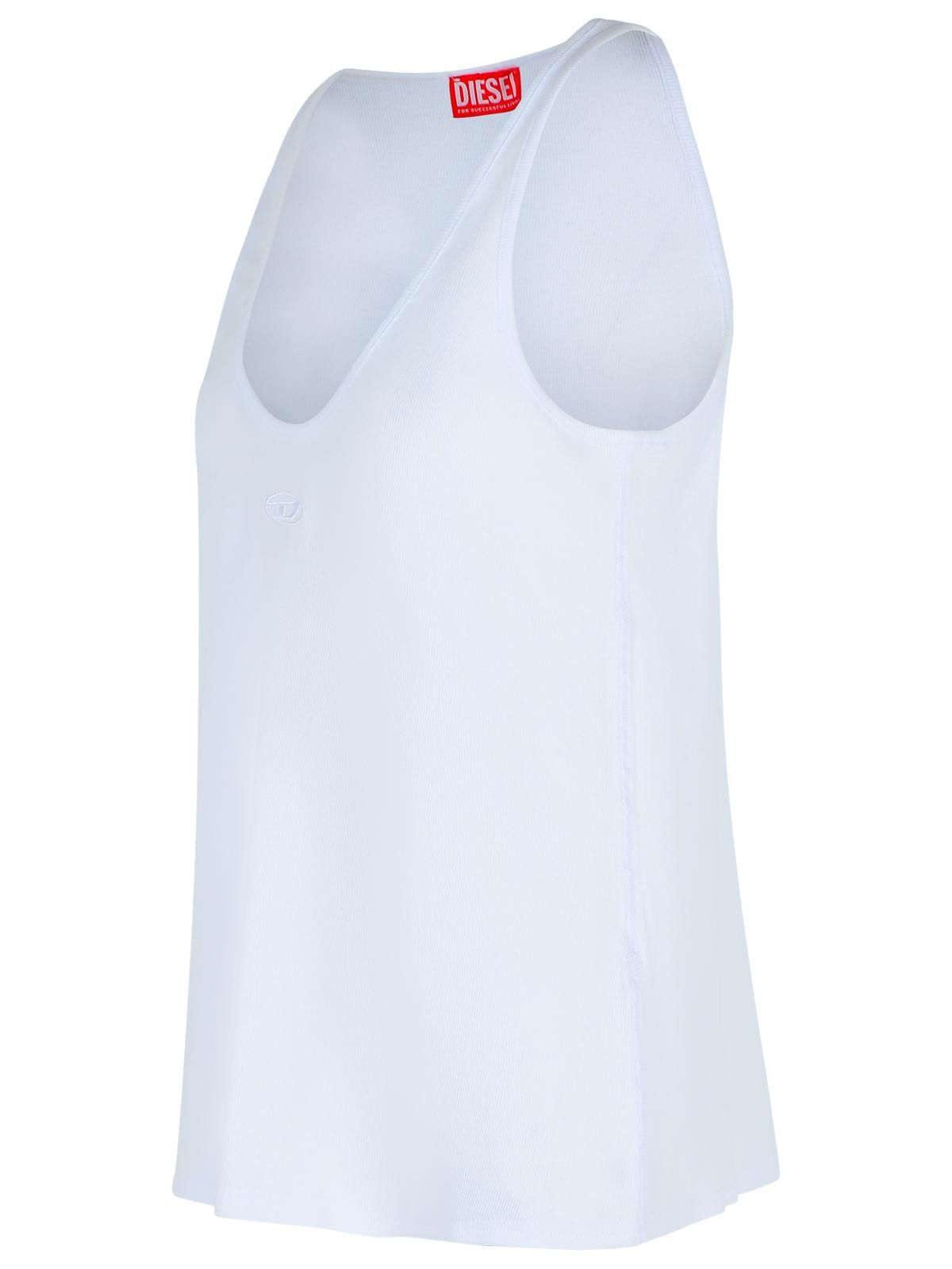 Diesel DIESEL White Cotton Blend Tank Top Size XS / US 0-2 / IT 36-38 - 2 Thumbnail