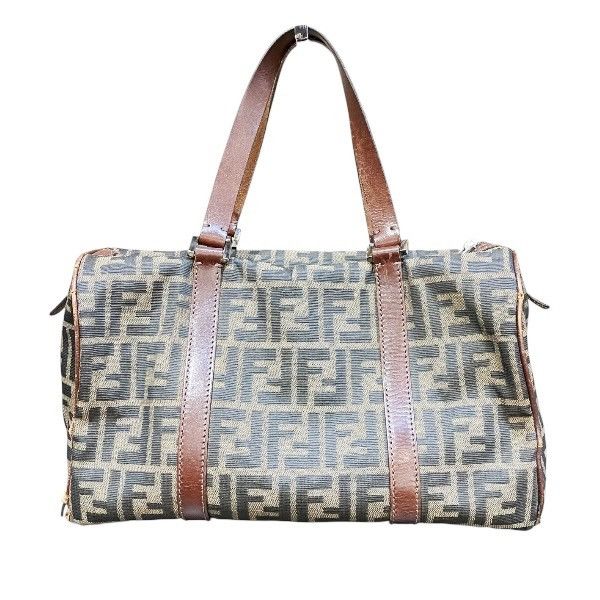 Fendi Fendi Fendi Zucca Canvas Leather Boston Bag Canvas Handbag Size ONE SIZE - 2 Thumbnail