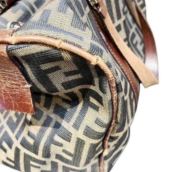 Fendi Fendi Fendi Zucca Canvas Leather Boston Bag Canvas Handbag Size ONE SIZE - 7 Thumbnail