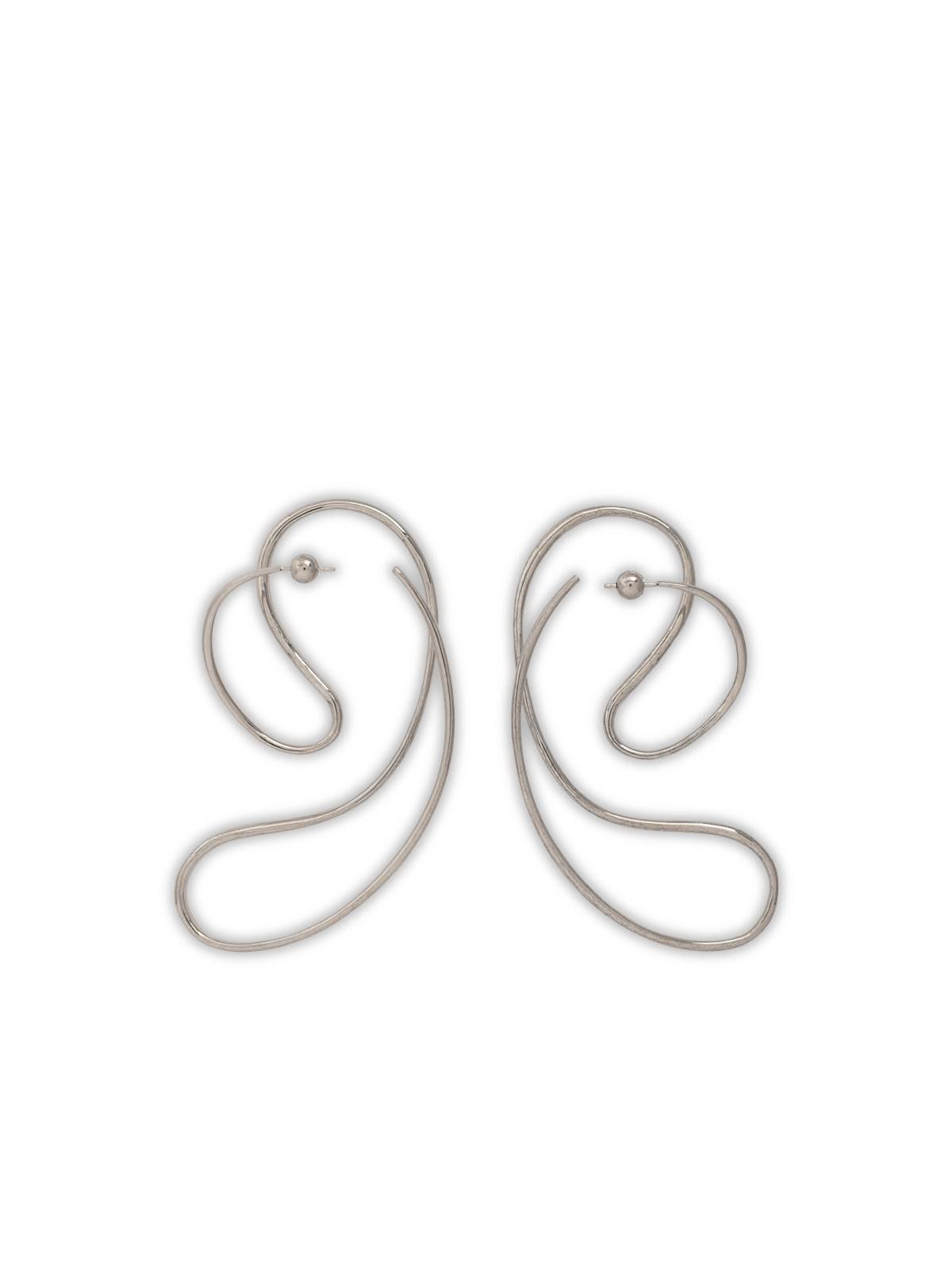 PANCONESI PANCONESI Silver 'P Continua Large' Earrings Size ONE SIZE - 3 Thumbnail