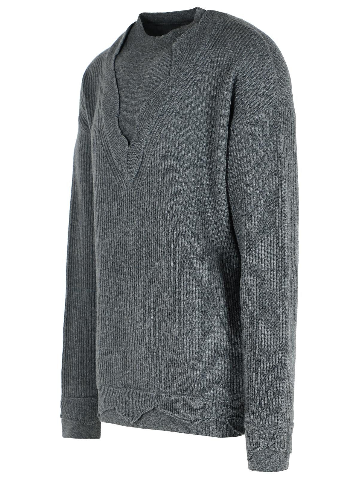 Laneus LANEUS Grey Wool Blend Sweater Size US S / EU 44-46 / 1 - 2 Thumbnail