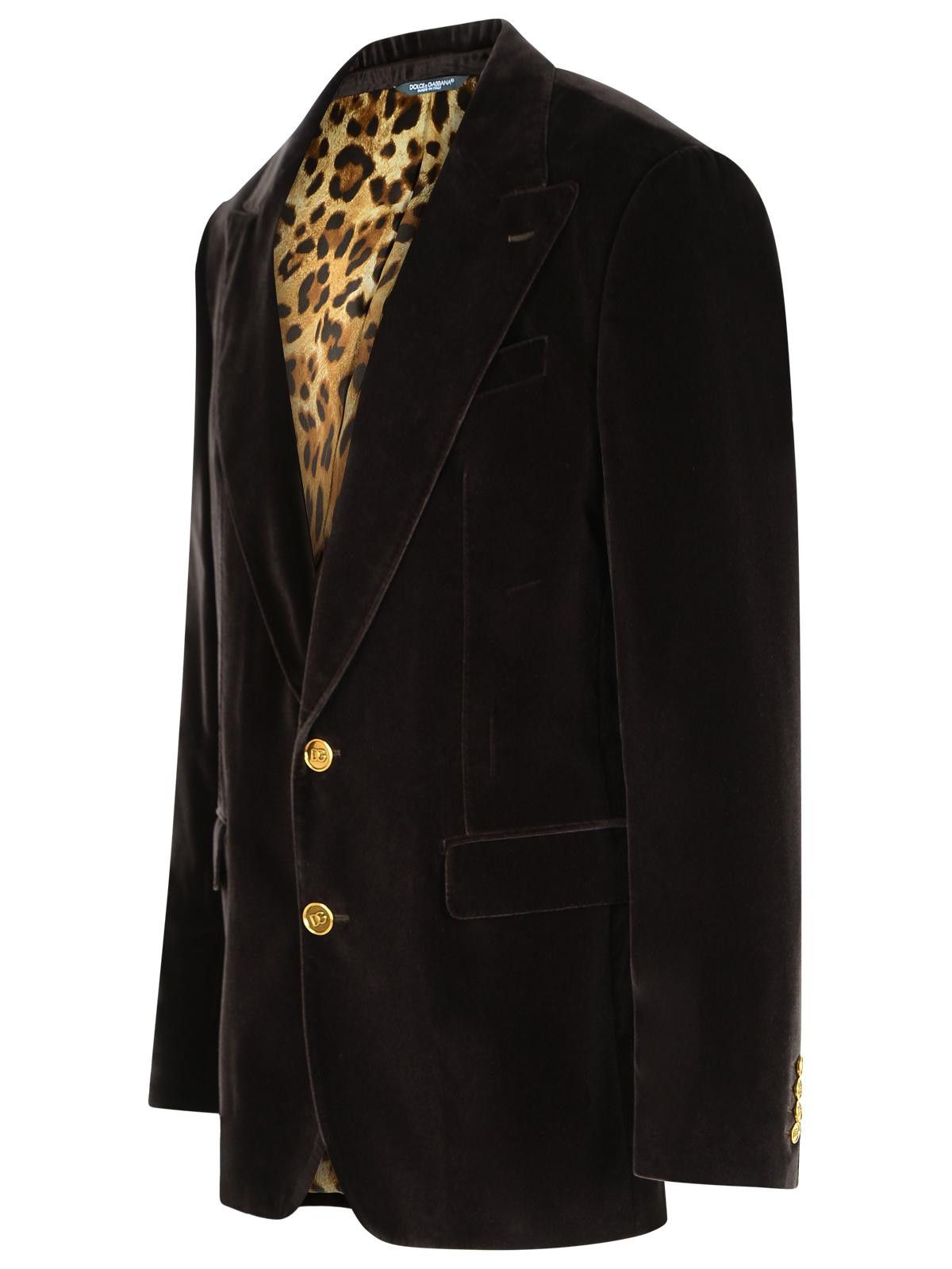 Dolce & Gabbana DOLCE & GABBANA Brown Polyester Blazer Size US L / EU 52-54 / 3 - 2 Thumbnail