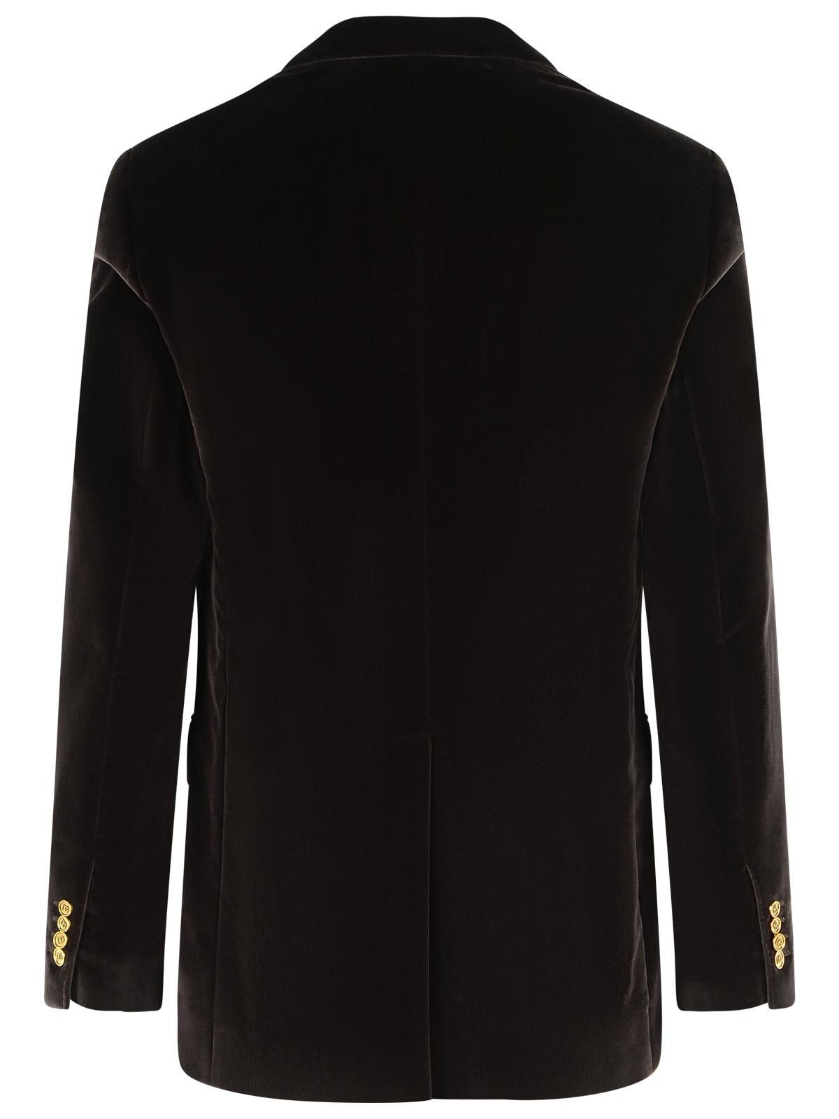 Dolce & Gabbana DOLCE & GABBANA Brown Polyester Blazer Size US L / EU 52-54 / 3 - 3 Thumbnail