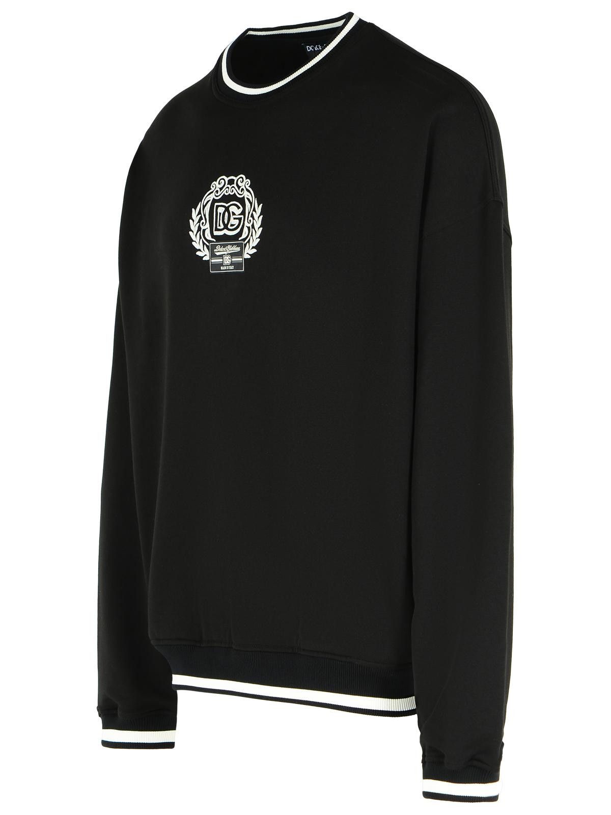 Dolce & Gabbana DOLCE & GABBANA Black Cotton Sweatshirt Size US XL / EU 56 / 4 - 2 Thumbnail