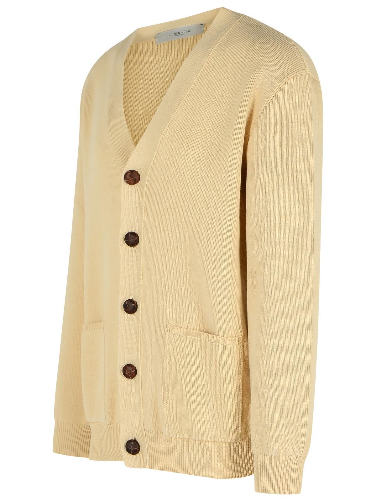 Golden Goose GOLDEN GOOSE Cardigan In Beige Cotton Blend Size US M / EU 48-50 / 2 - 2 Thumbnail