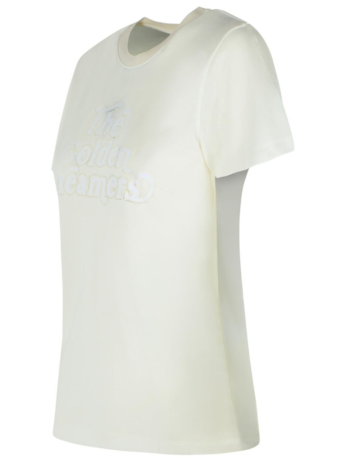 Golden Goose GOLDEN GOOSE White Viscose Blend T-Shirt Size S / US 4 / IT 40 - 2 Thumbnail