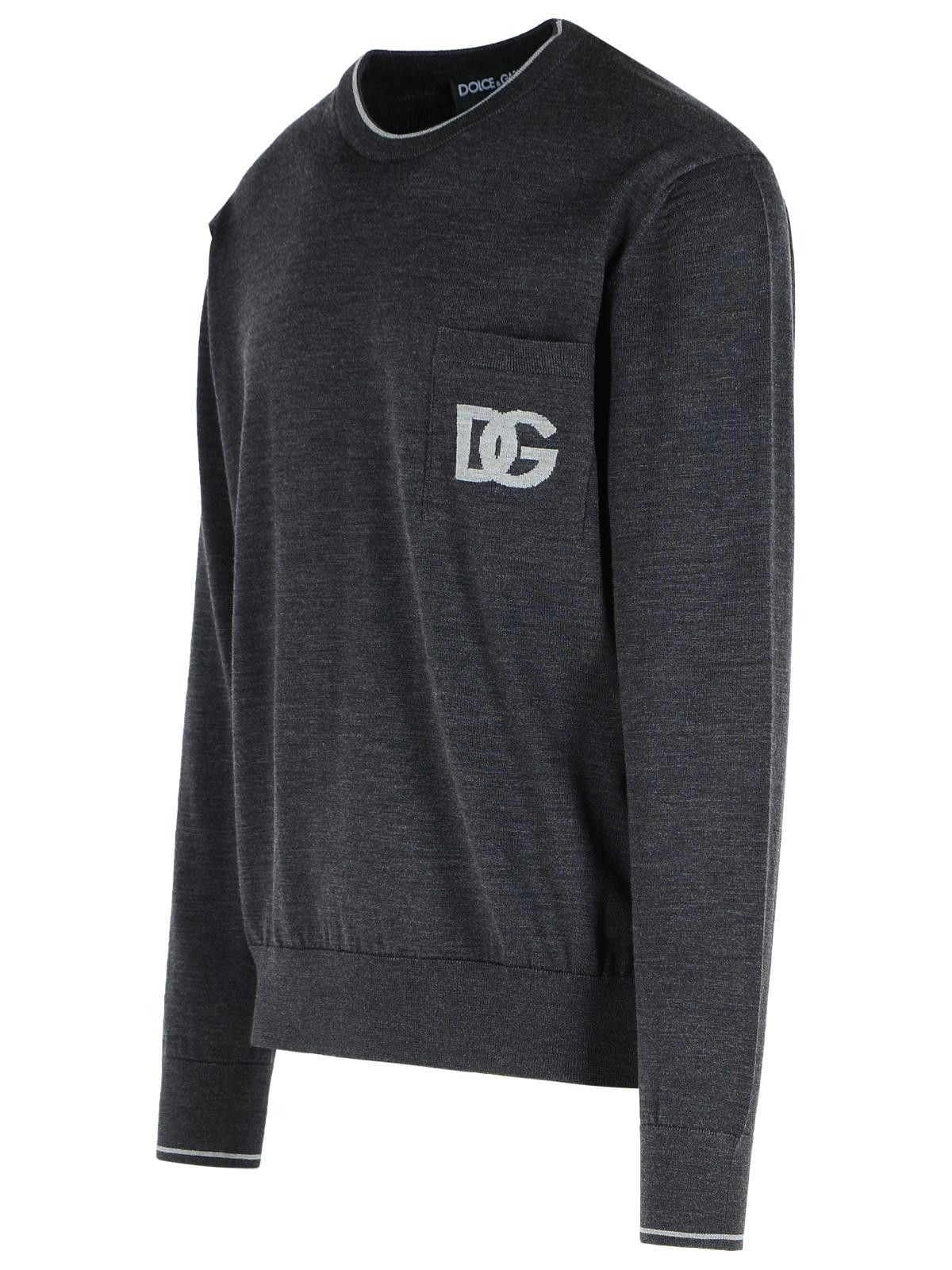 Dolce & Gabbana DOLCE & GABBANA Grey Virgin Wool Sweater Size US M / EU 48-50 / 2 - 2 Thumbnail