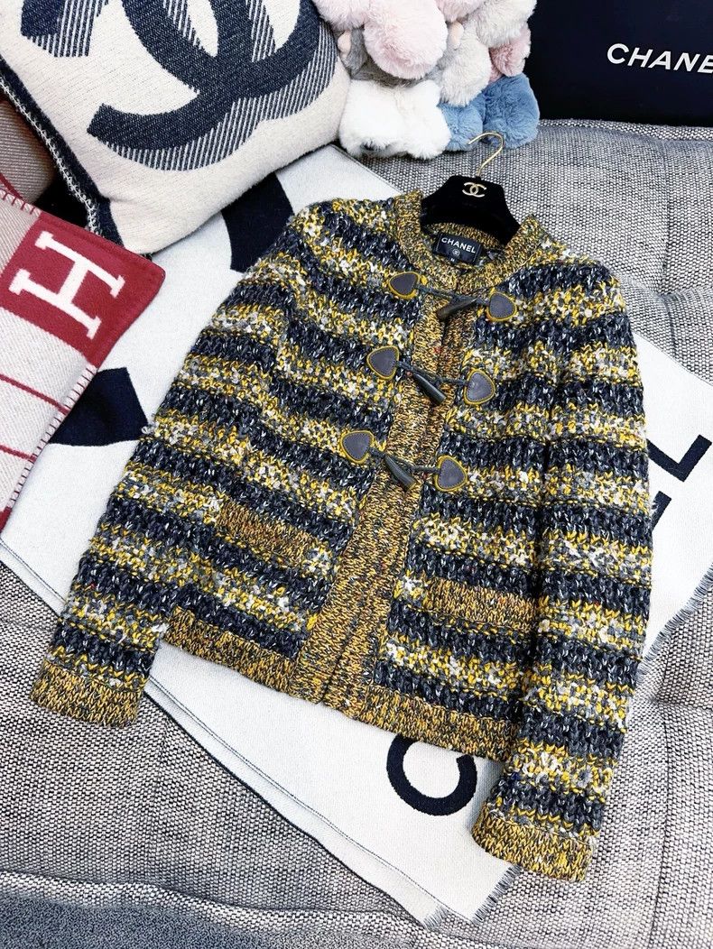 Chanel Chanel Striped Toggle Knit Long Sleeve Jacket Size M / US 6-8 / IT 42-44 - 7 Thumbnail