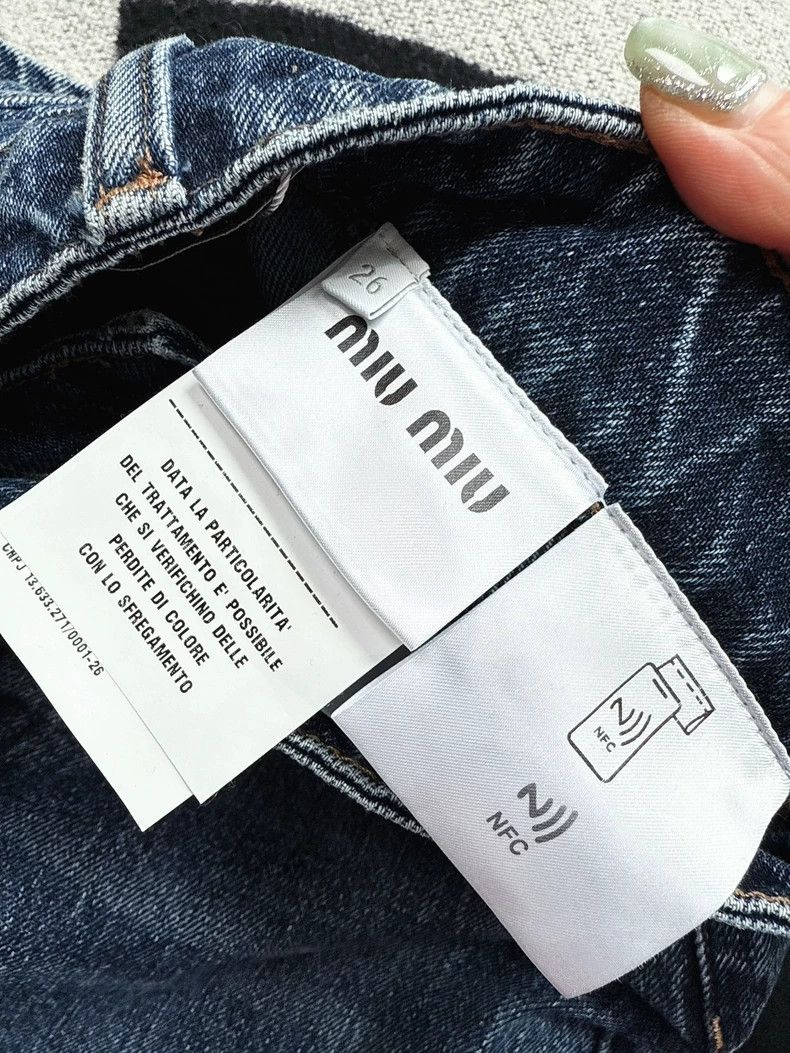 Miu Miu Miu Miu Blue Straight Denim Jeans with Belt Size 26" / US 2 / IT 38 - 7 Thumbnail
