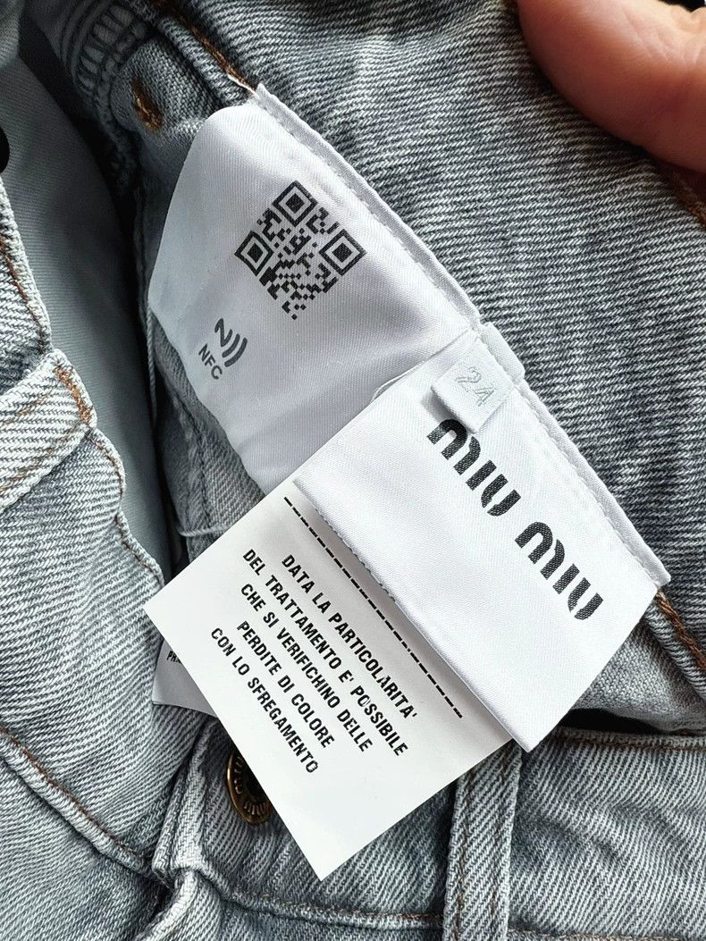 Miu Miu Miu Miu Light Gray Fringe Hem Jeans Size 24" / US 00 / IT 34 - 6 Thumbnail
