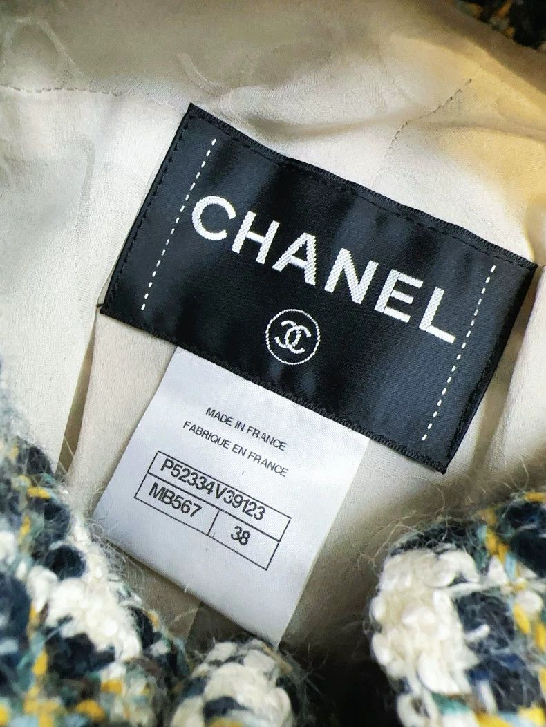 Chanel Chanel Black White Green Plaid Button Jacket Size M / US 6-8 / IT 42-44 - 8 Thumbnail
