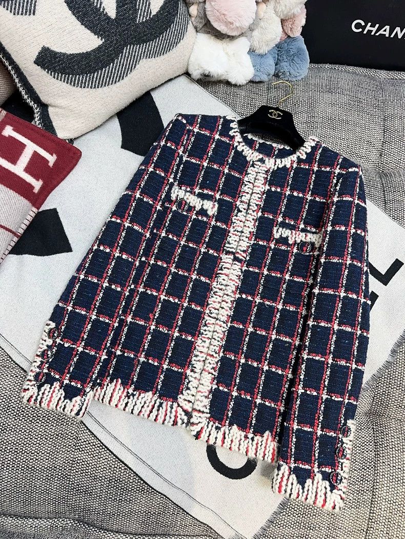 Chanel Chanel 19k Snow Red Blue Plaid Jacket Size L / US 10 / IT 46 - 7 Thumbnail