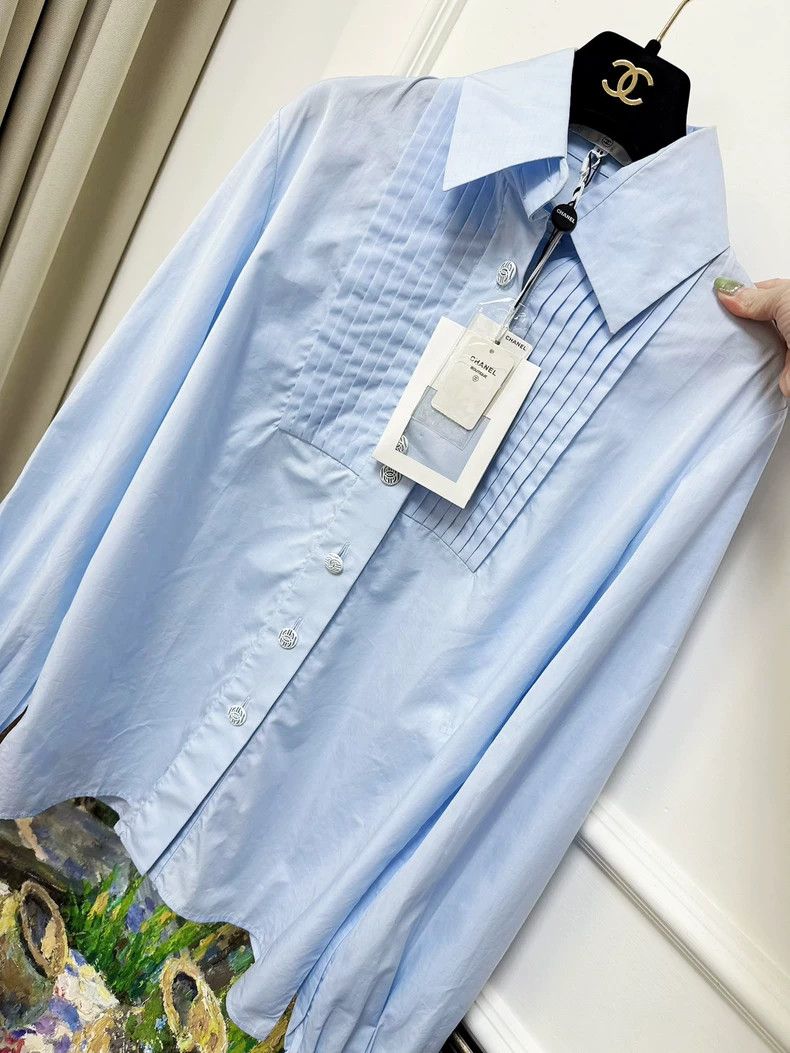Chanel Chanel 20C Light Blue Long Sleeve Shirt Size M / US 6-8 / IT 42-44 - 2 Thumbnail