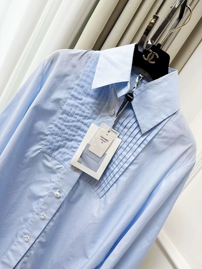 Chanel Chanel 20C Light Blue Long Sleeve Shirt Size M / US 6-8 / IT 42-44 - 9 Thumbnail