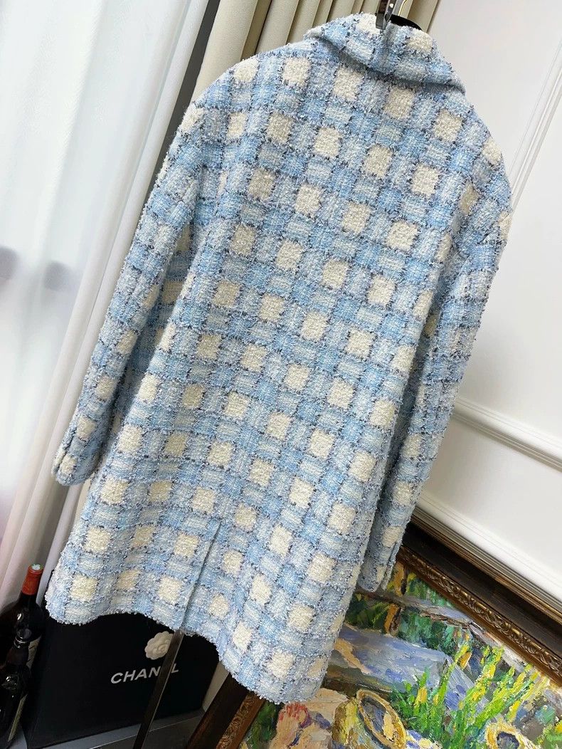 Chanel Chanel 22B Blue White Tweed Jacket Size M / US 6-8 / IT 42-44 - 2 Thumbnail