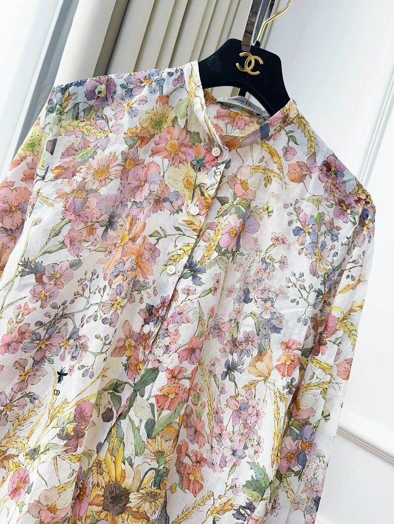 Dior Dior Floral Long Sleeve Shirt Dress Size M / US 6-8 / IT 42-44 - 9 Thumbnail