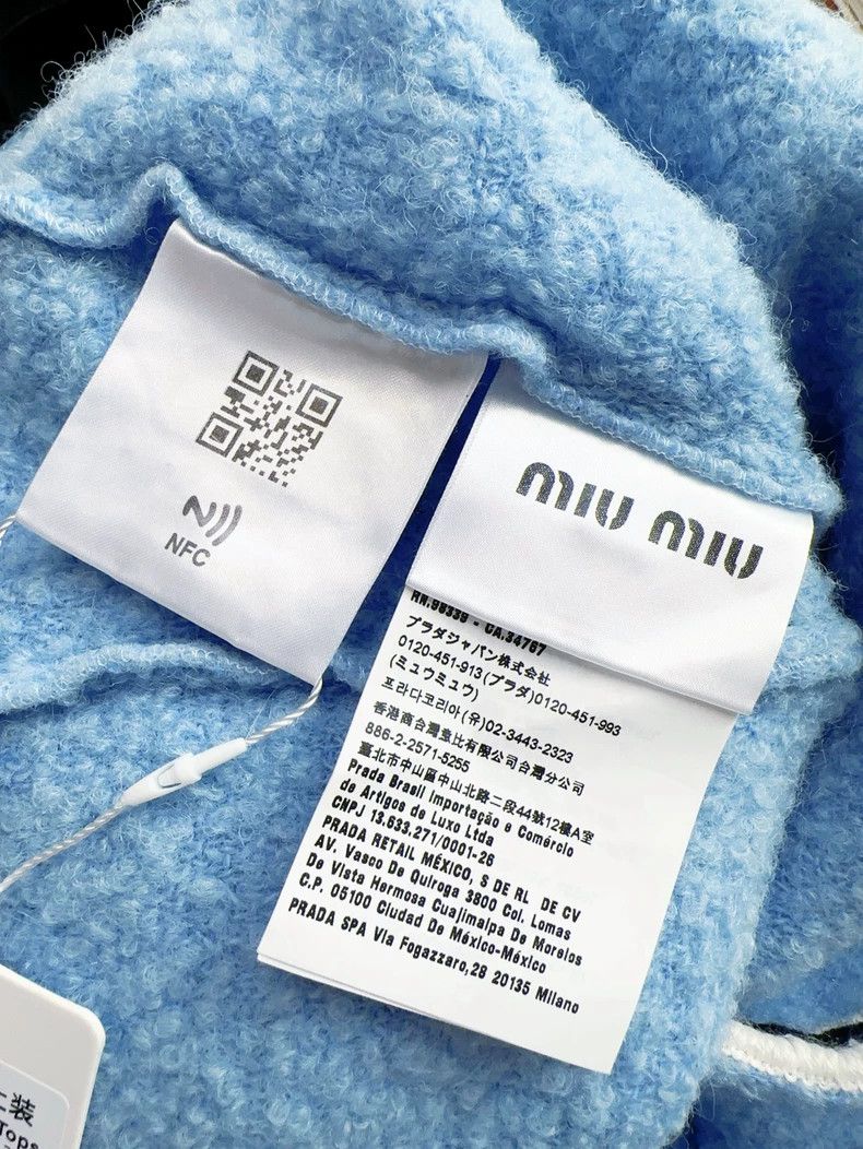 Miu Miu Miu Miu Blue White Trim Knit Jacket Size M / US 6-8 / IT 42-44 - 5 Thumbnail
