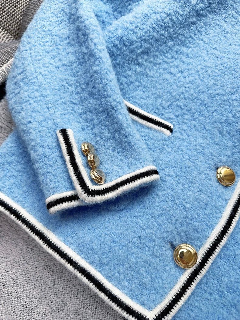 Miu Miu Miu Miu Blue White Trim Knit Jacket Size M / US 6-8 / IT 42-44 - 3 Thumbnail