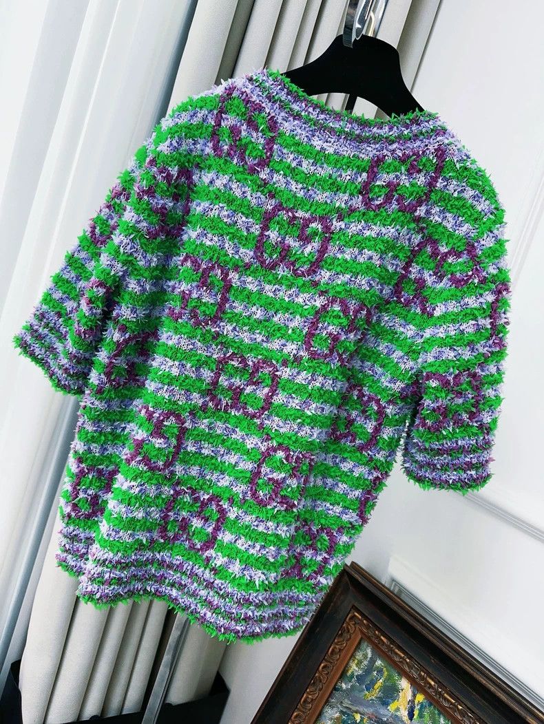 Gucci Gucci Green Stripe Logo Knit Sweater Size M / US 6-8 / IT 42-44 - 2 Thumbnail
