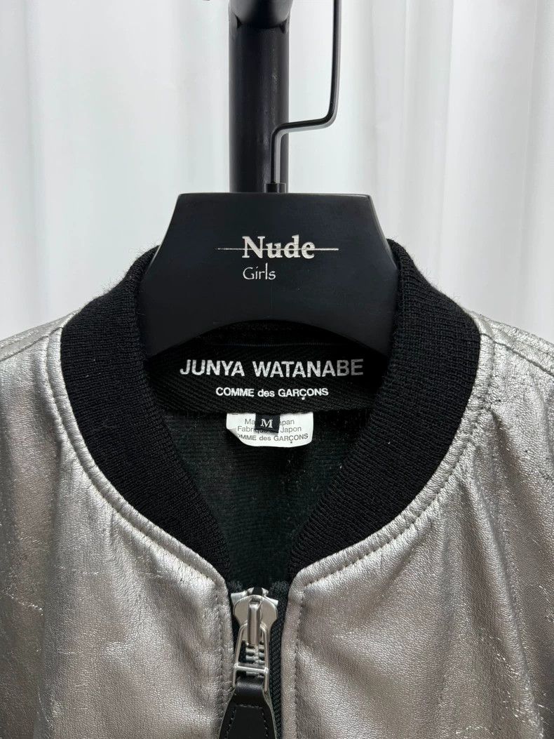 Junya Watanabe Junya Watanabe Silver Leather Bomber Jacket Size L / US 10 / IT 46 - 4 Thumbnail