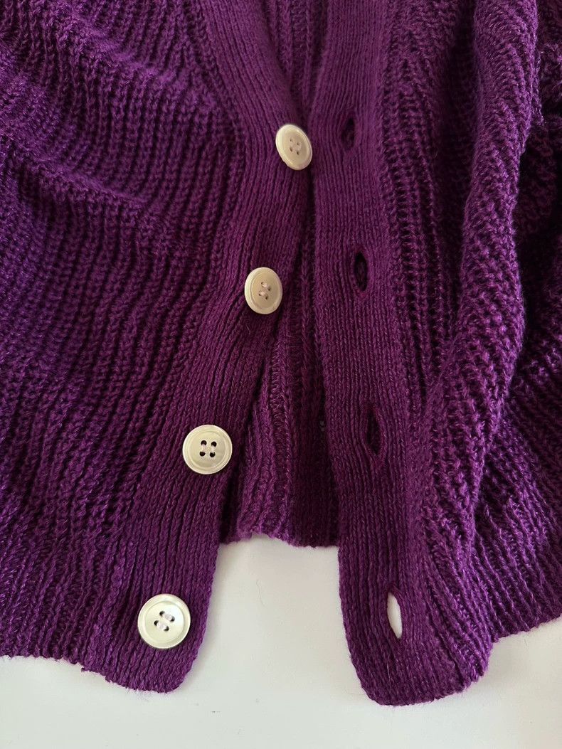 Junya Watanabe Junya Watanabe 1996 Purple Knit Cardigan Size M / US 6-8 / IT 42-44 - 6 Thumbnail
