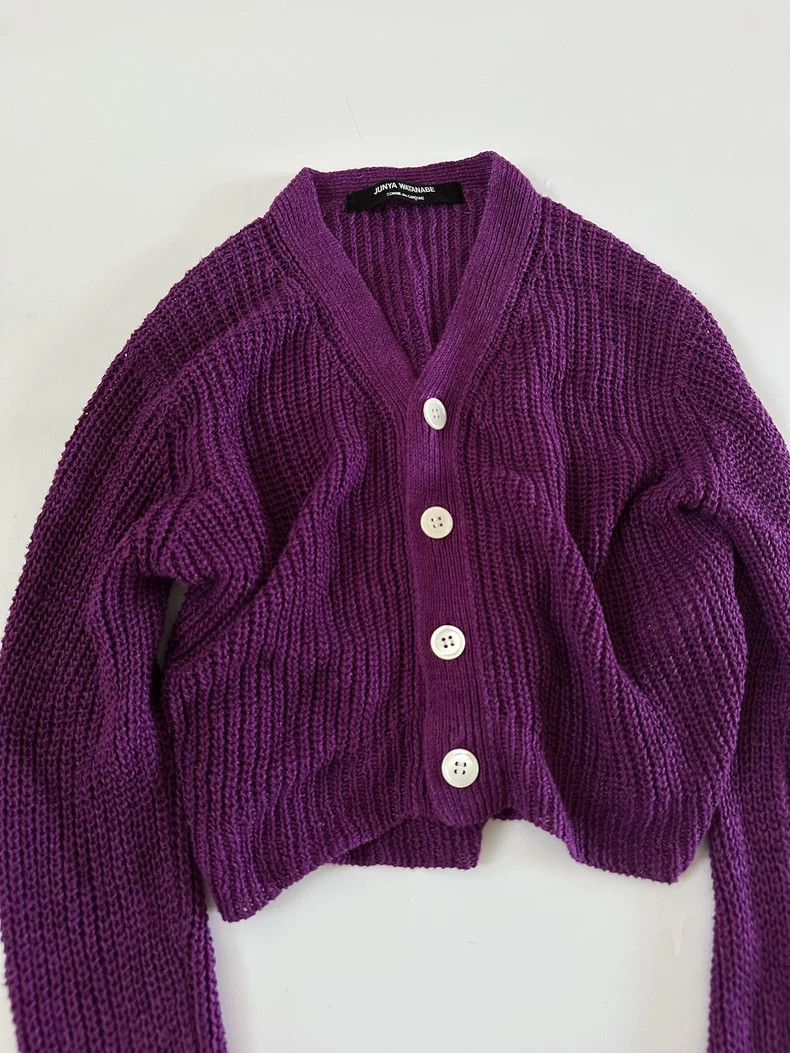 Junya Watanabe Junya Watanabe 1996 Purple Knit Cardigan Size M / US 6-8 / IT 42-44 - 2 Thumbnail