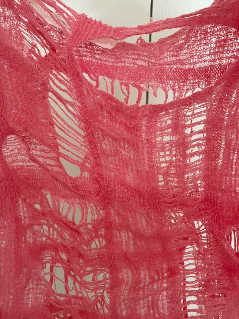 Junya Watanabe JUNYA WATANABE Pink Irregular Knit Vest Size ONE SIZE - 2 Thumbnail