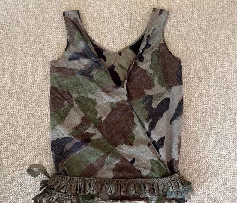 Junya Watanabe JUNYA WATANABE Camo Lace Trim Tank Top Size M / US 6-8 / IT 42-44 - 2 Thumbnail