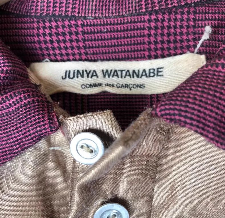 Junya Watanabe Junya Watanabe Gold Burgundy Short Sleeve Shirt Size S / US 4 / IT 40 - 4 Thumbnail