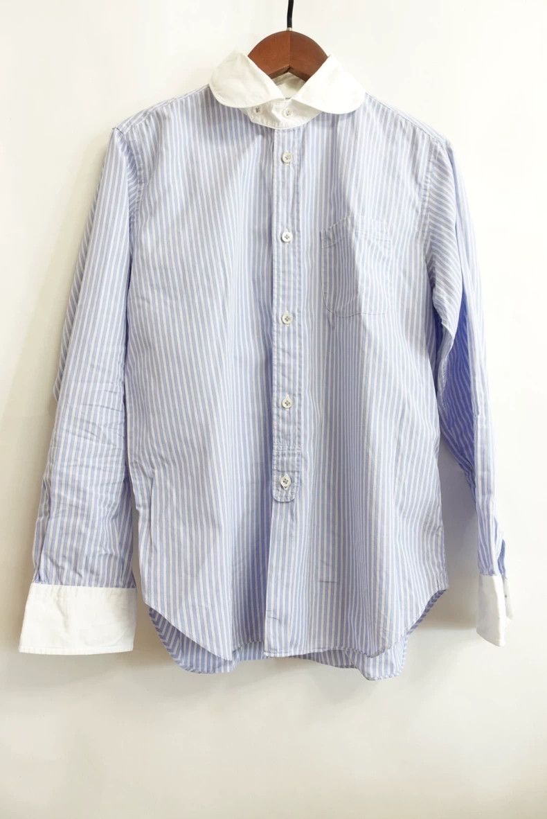 Junya Watanabe Junya Watanabe CDG 2007 Blue Stripe Shirt Size S / US 4 / IT 40 - 4 Thumbnail