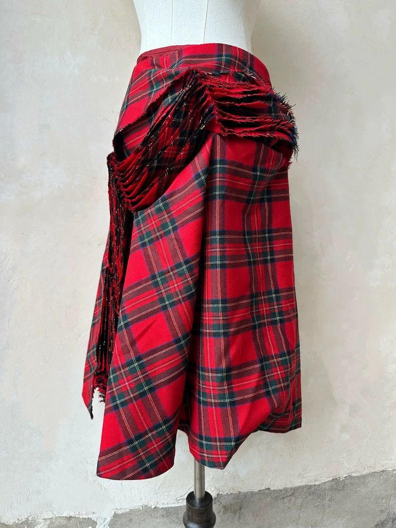 Junya Watanabe Junya Watanabe Red Plaid Layered Skirt Size 27" / US 4 / IT 40 - 8 Thumbnail