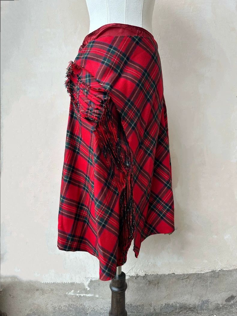 Junya Watanabe Junya Watanabe Red Plaid Layered Skirt Size 27" / US 4 / IT 40 - 3 Thumbnail