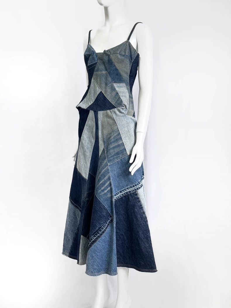 Junya Watanabe Junya Watanabe Denim Patchwork Dress Size S / US 4 / IT 40 - 2 Thumbnail
