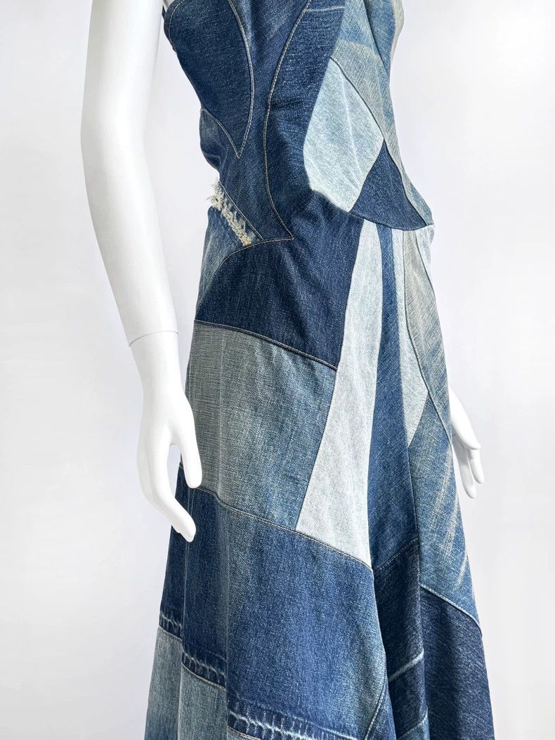 Junya Watanabe Junya Watanabe Denim Patchwork Dress Size S / US 4 / IT 40 - 6 Thumbnail