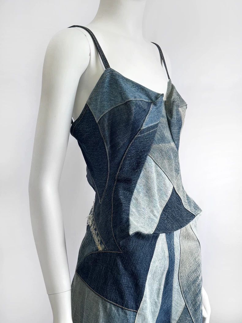 Junya Watanabe Junya Watanabe Denim Patchwork Dress Size S / US 4 / IT 40 - 4 Thumbnail