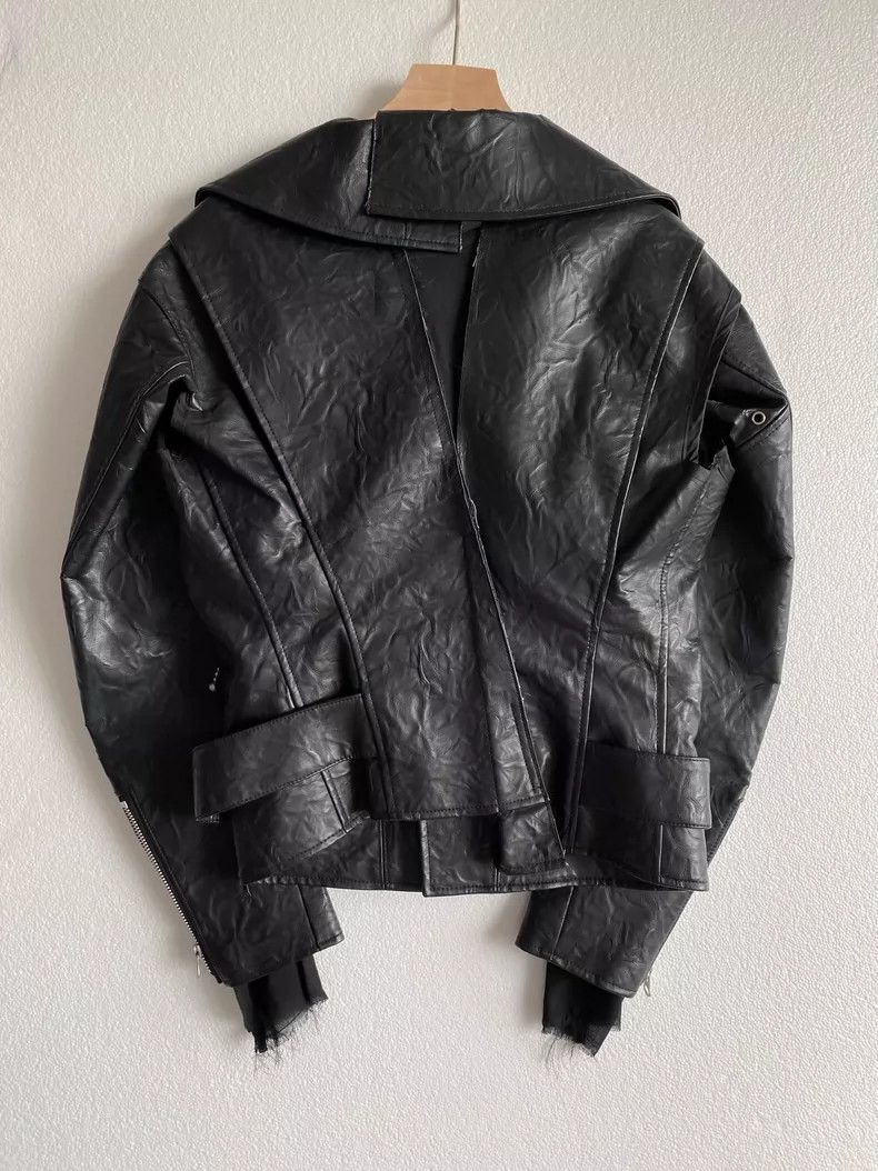 Junya Watanabe Junya Watanabe Asymmetric Leather Biker Jacket Size S / US 4 / IT 40 - 2 Thumbnail
